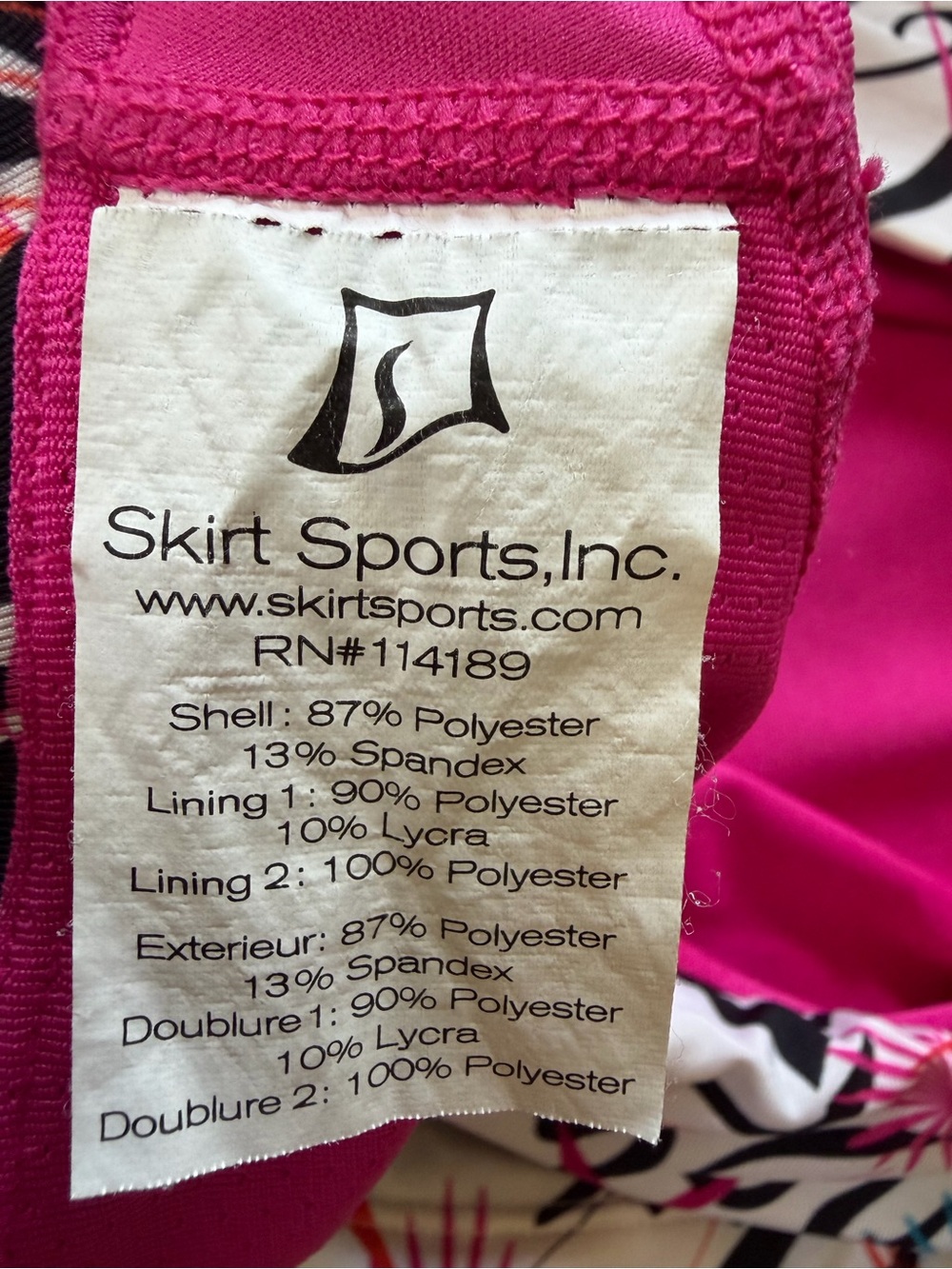 Skirt Sports Gym Girl White Athletic Skort Black Abstract & Pink Blue Accents XL - Picture 4 of 7